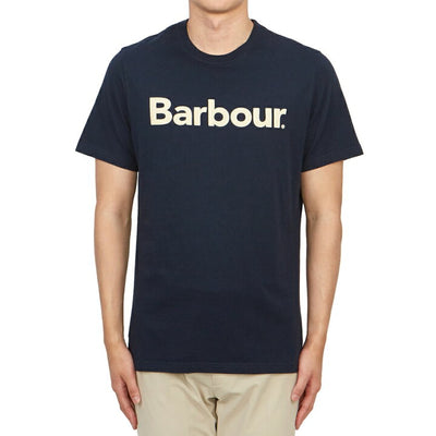 Barbour Logo T-Shirt in Black with model