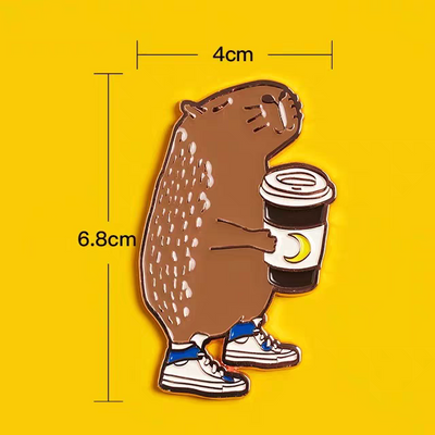Capybara drinking coffee cute enamel pin Comfysocks