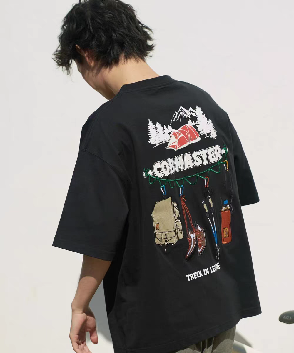 Cobmaster "Trekking Tools" Embroidered Graphic Tee | Quick-Drying Outdoor T-Shirt