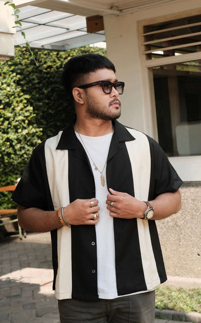 cuban black and white shirt