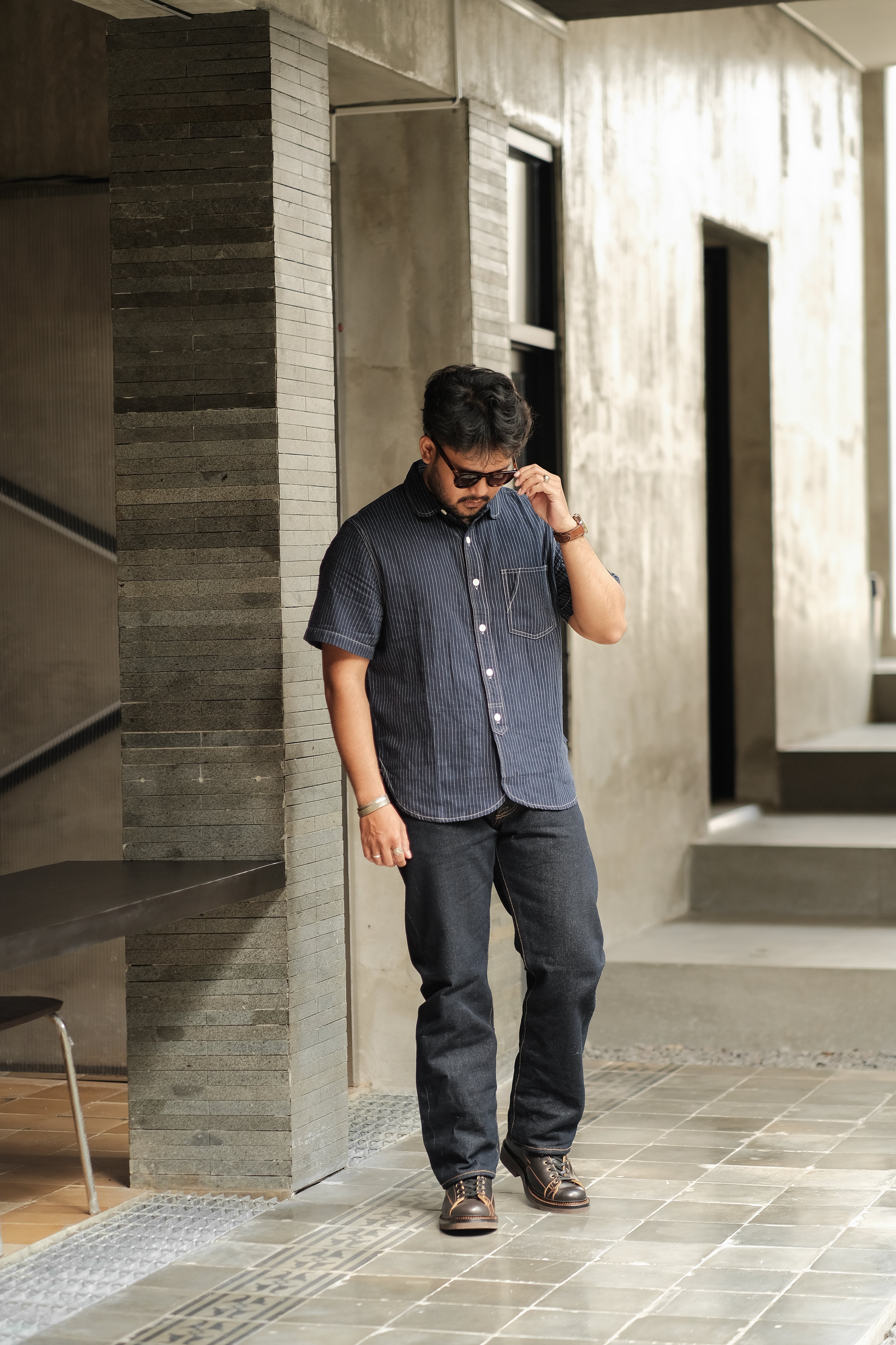 Hikari Stripe Shirt – Japanese Workwear Style