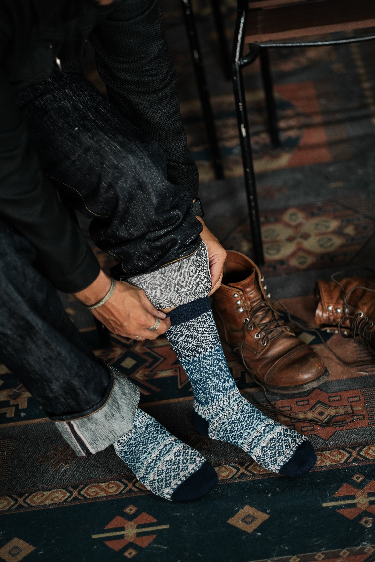 Fatima navy socks comfysocks