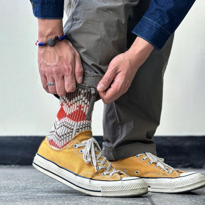 Franklin Beige Socks with Mustard Color Socks