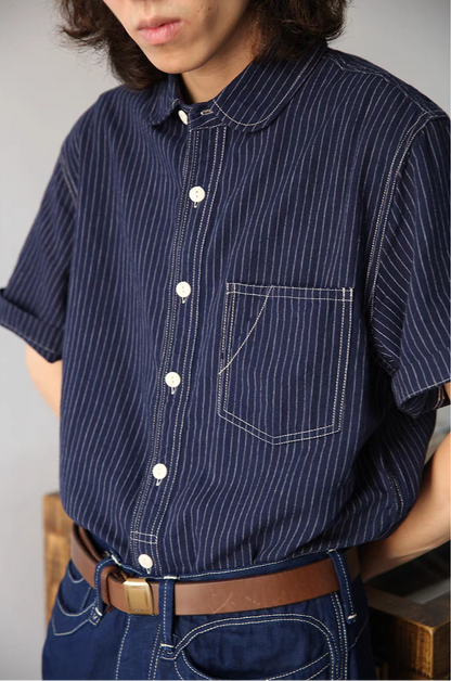 Hikari Stripe Shirt – Japanese Workwear Style