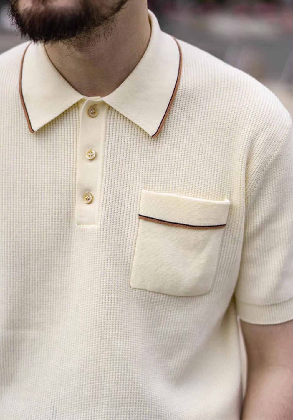 Norman - 40s Pocket Off White Knitted T Shirt Comfysocks