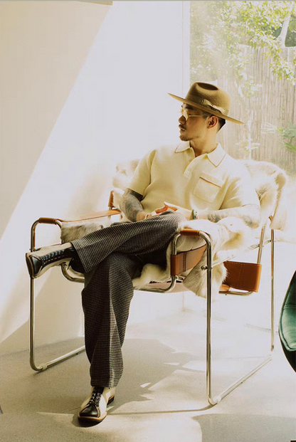 Norman - 40s Pocket Off White Knitted T Shirt Comfysocks