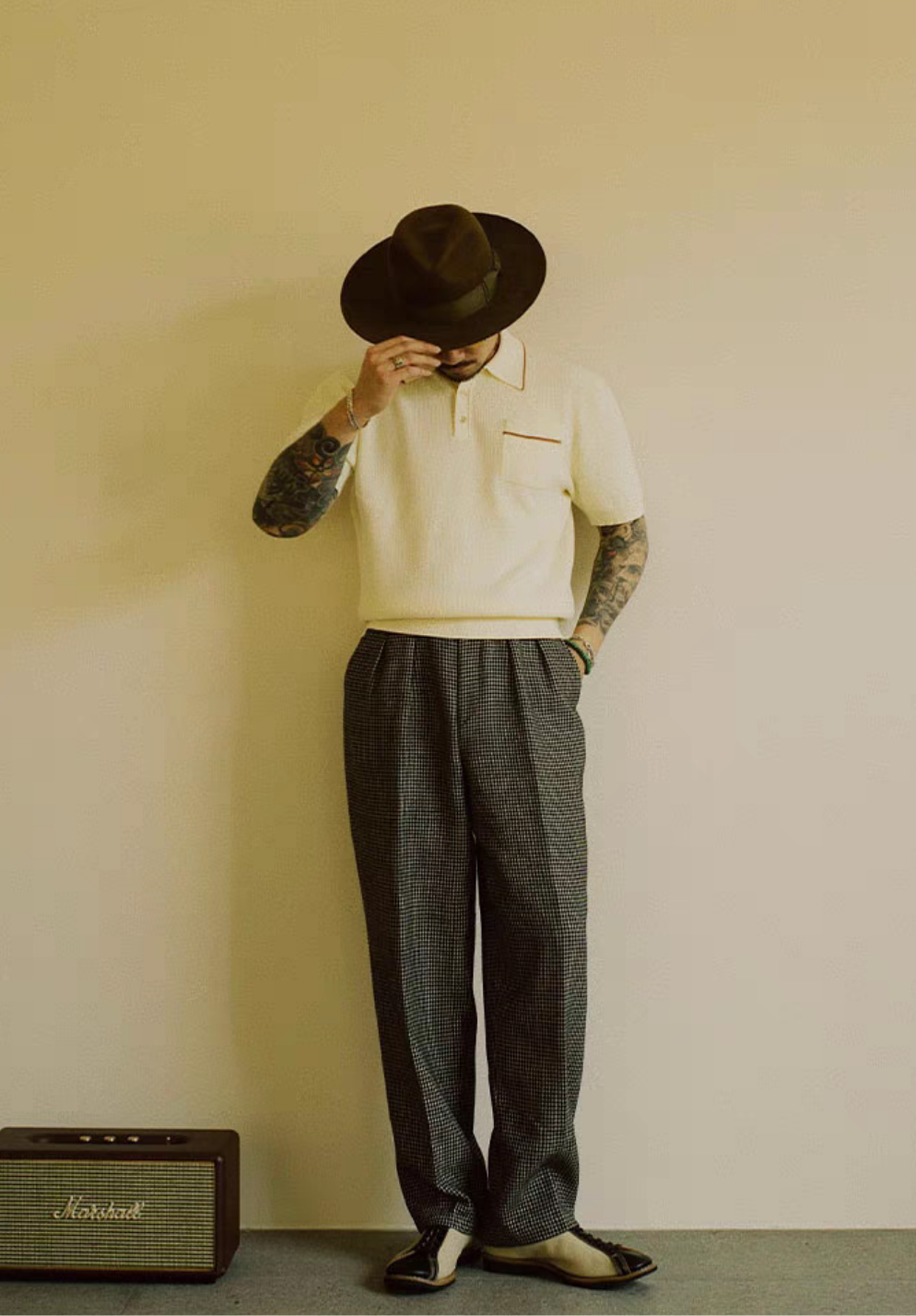 Norman - 40s Pocket Off White Knitted T Shirt Comfysocks