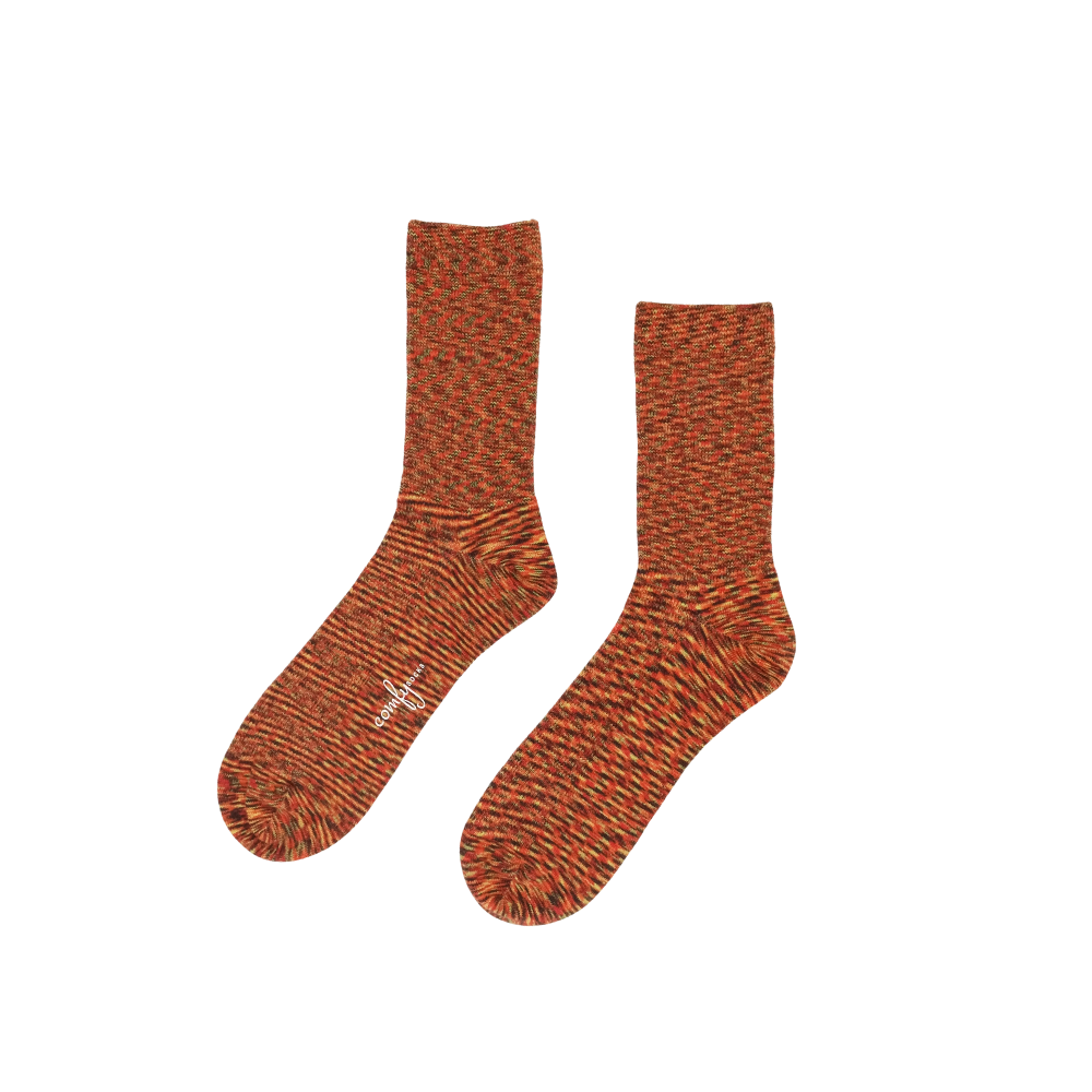 Ember Twist Socks - Fiery Orange