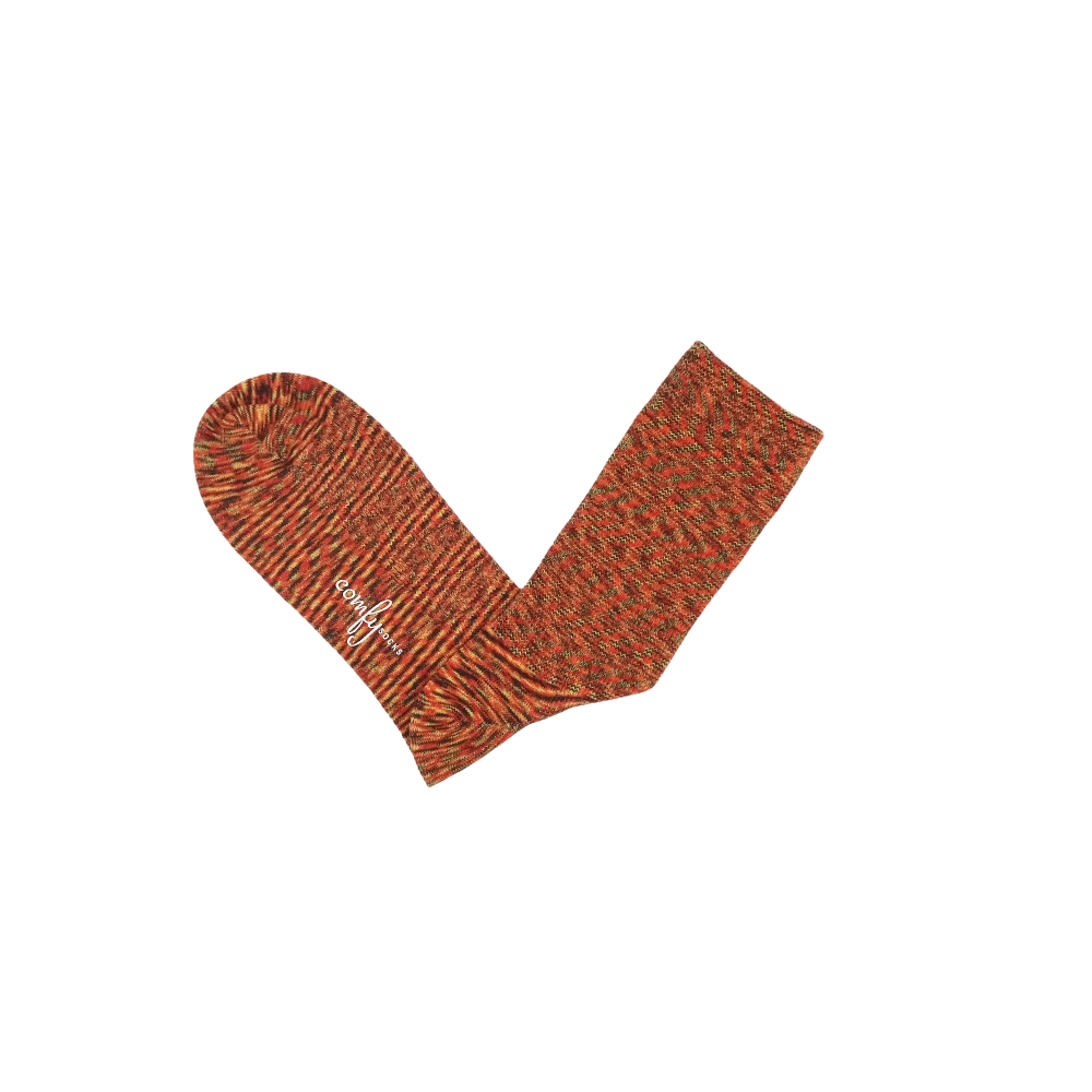 Ember Twist Socks - Fiery Orange