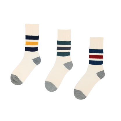 Riki Combo – 3 Color Retro Stripe Socks