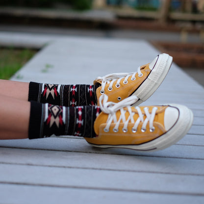Indiana mystery black socks with yellow converse