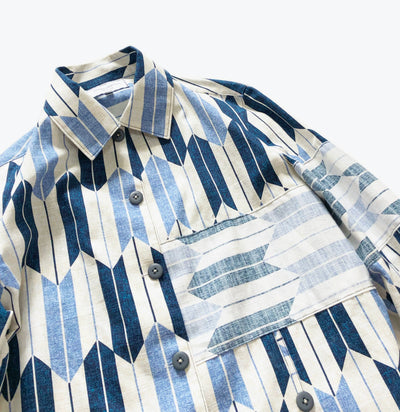 Indigo Arrow Pattern Shirt Japanese design - Comfysocks