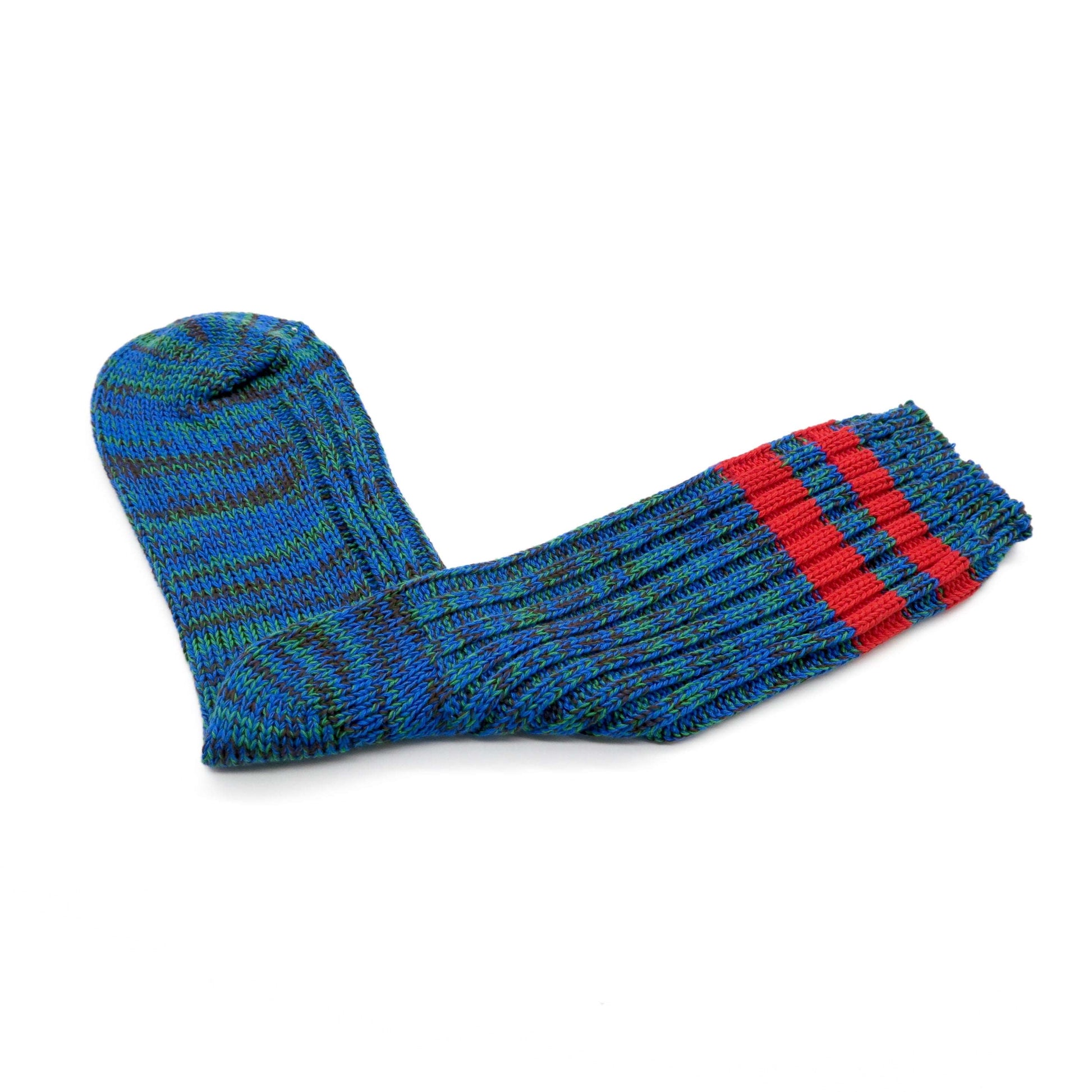 thick teal color knitted sock