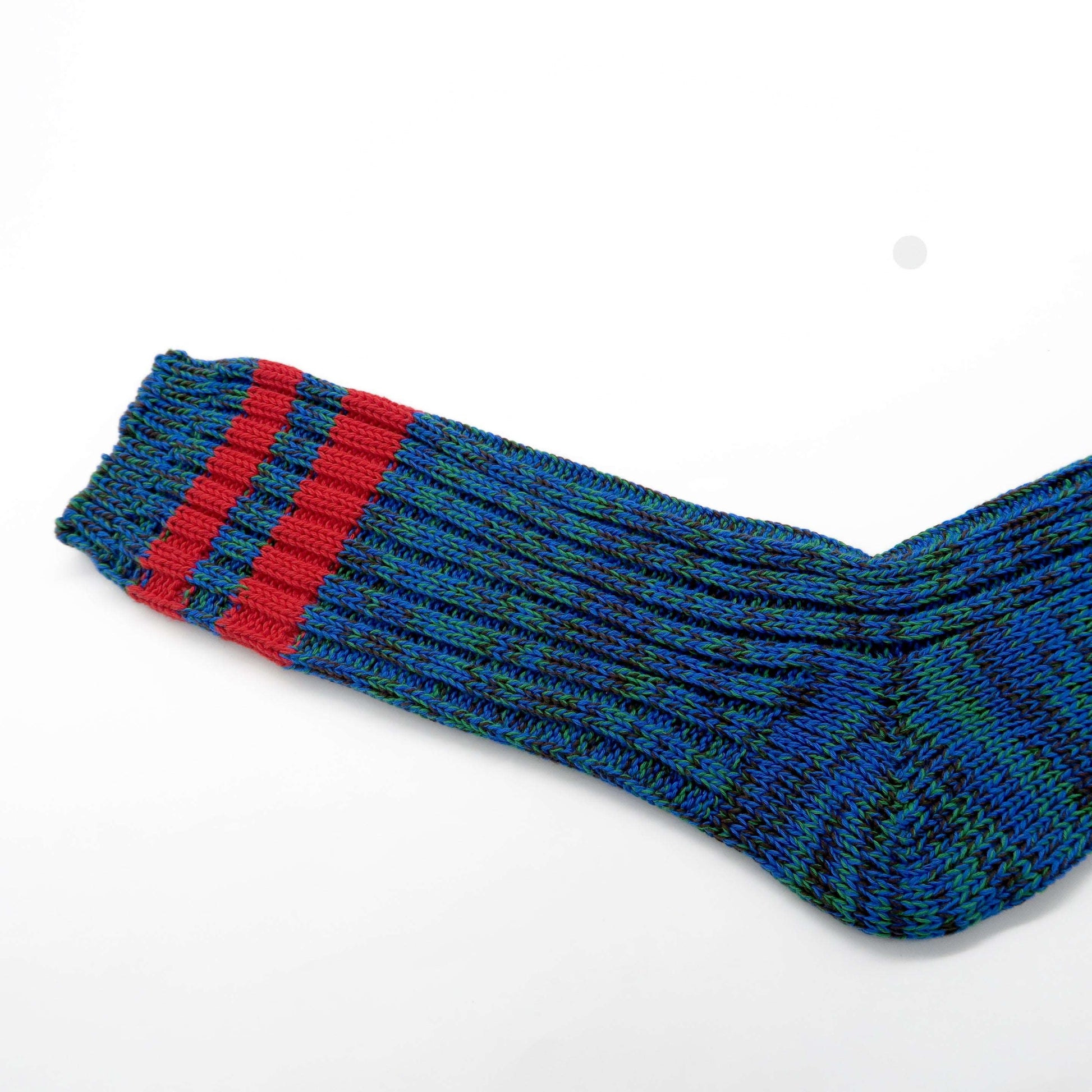 thick teal color knitted sock