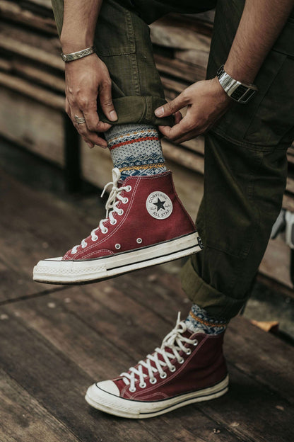 converse with grey color tribal pattern