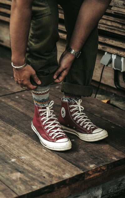 converse with grey color tribal pattern