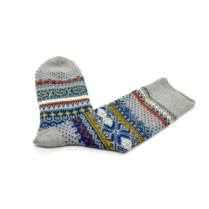 Grey color tribal pattern sock