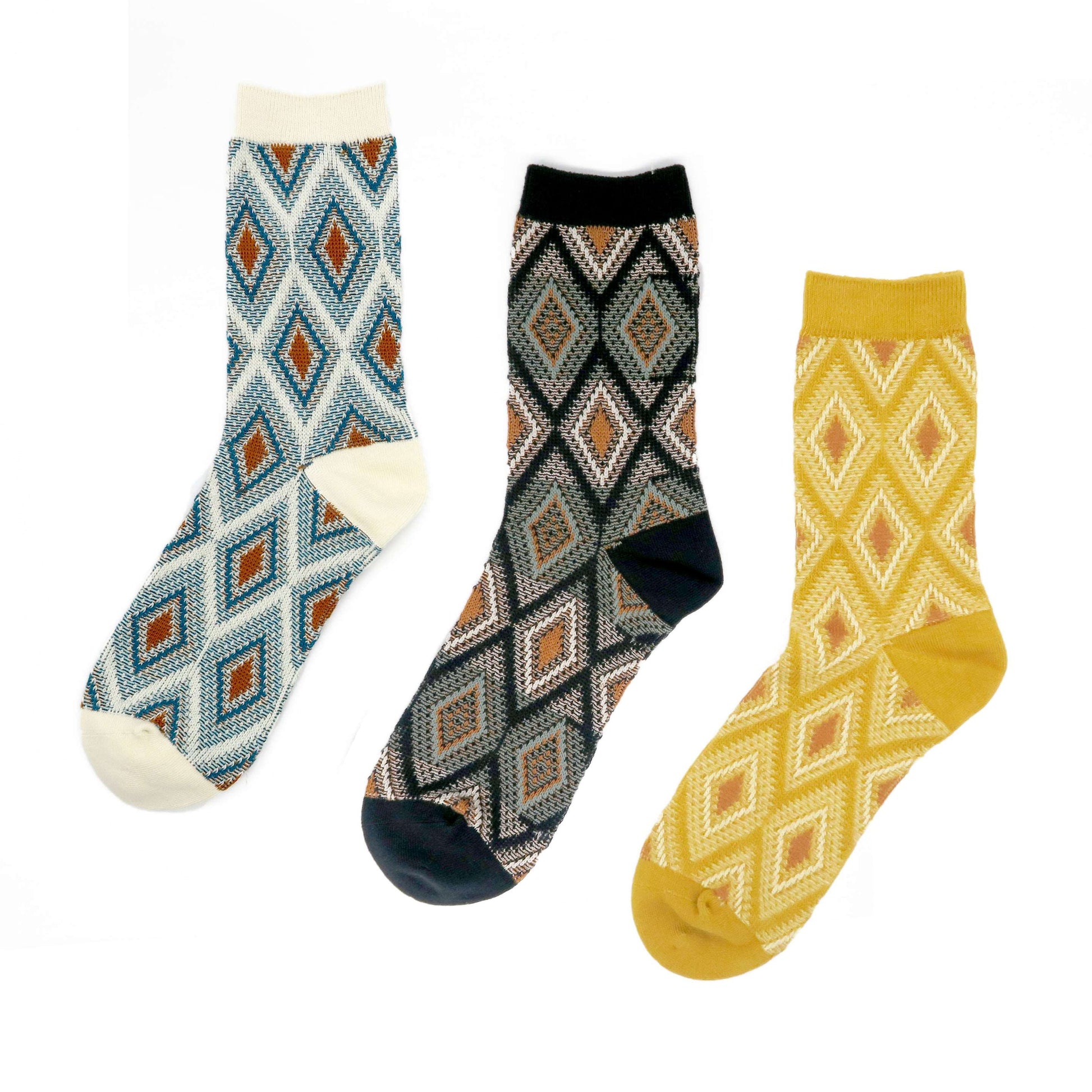 mosaic socks combo in 3 colours
