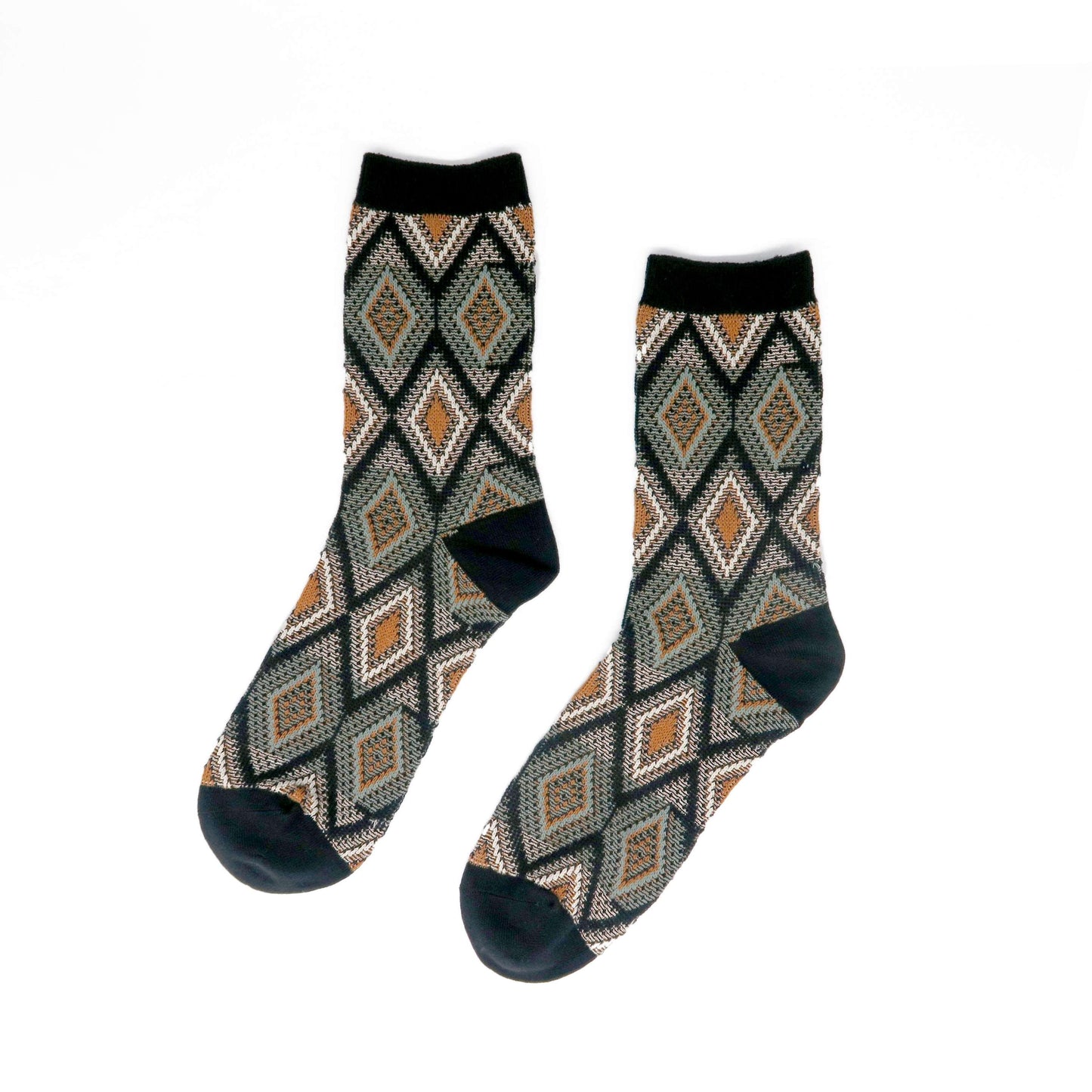 black mosaic pattern unisex socks - comfysocks