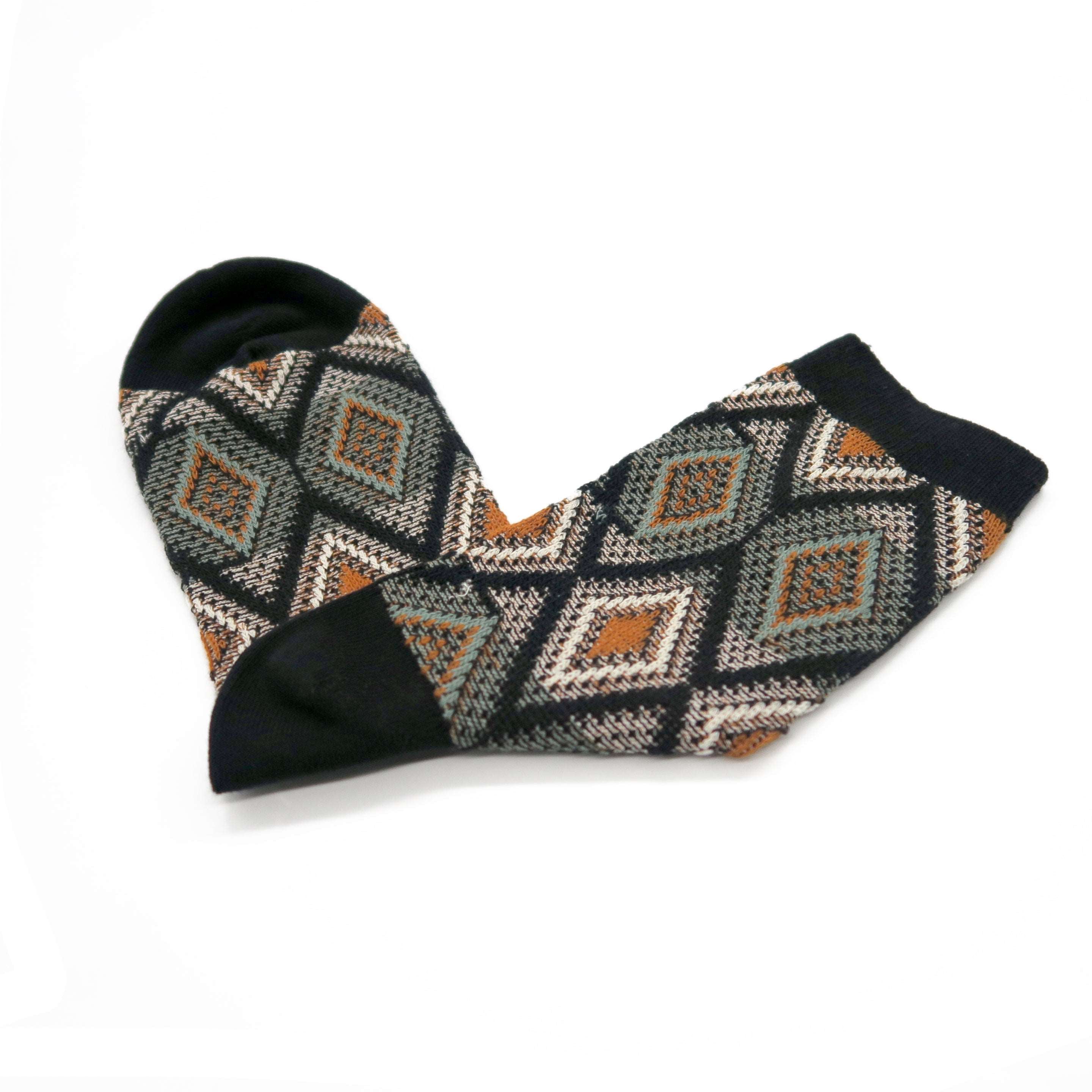 black mosaic pattern unisex socks - comfysocks