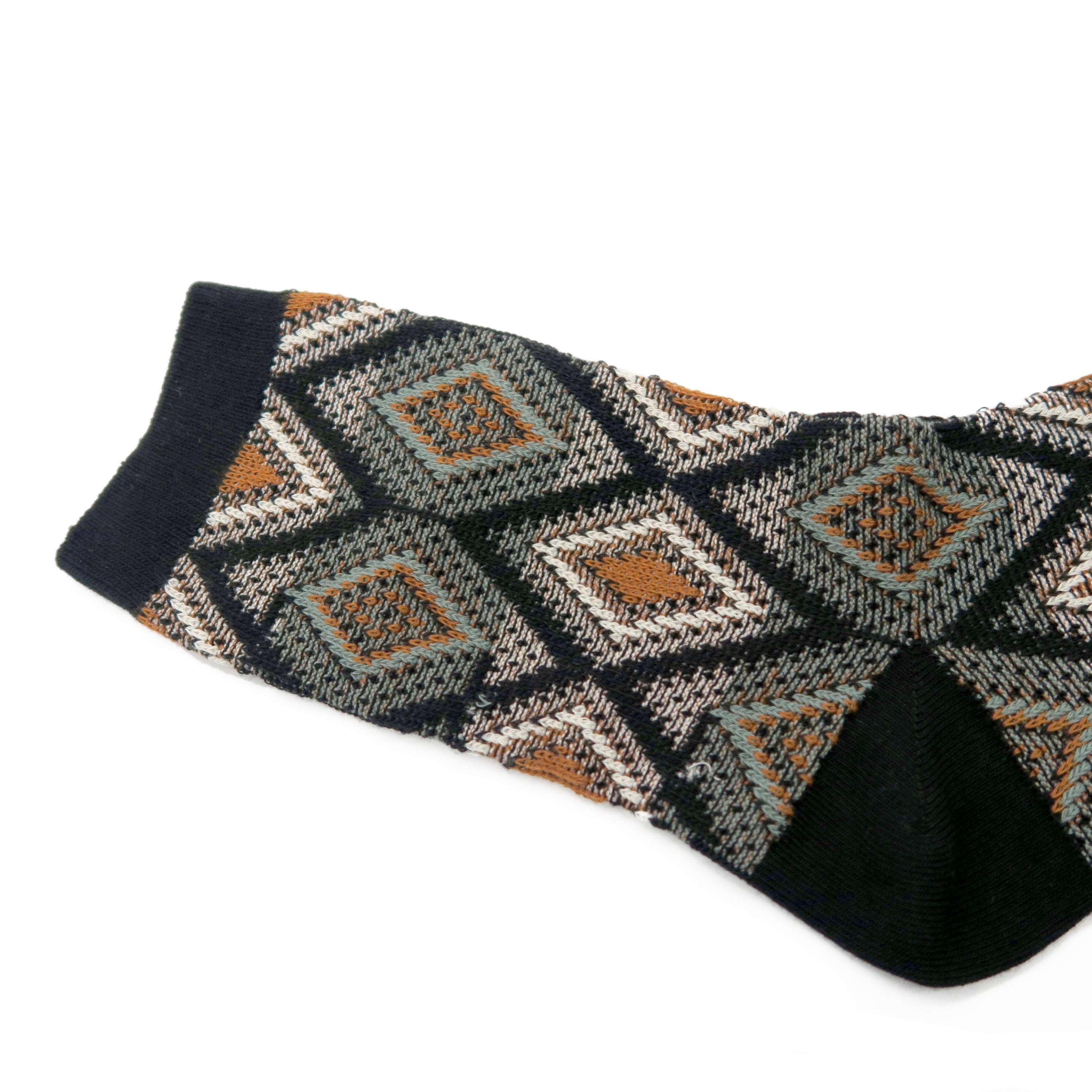 black mosaic pattern unisex socks - comfysocks