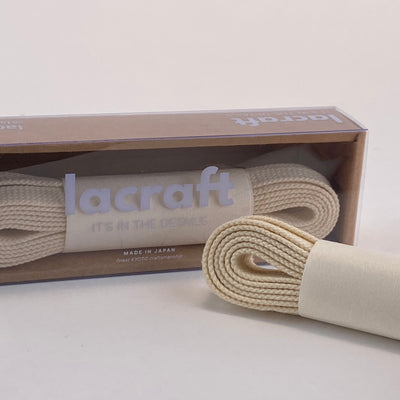    	 BEIGE SINGLE LAYER COTTON SHOELACES - OAT 【MADE IN JAPAN】