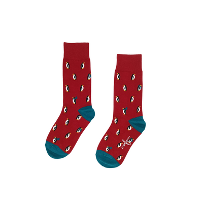 Penguin Parade – Red Cotton Socks