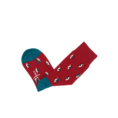 Penguin Parade – Red Cotton Socks