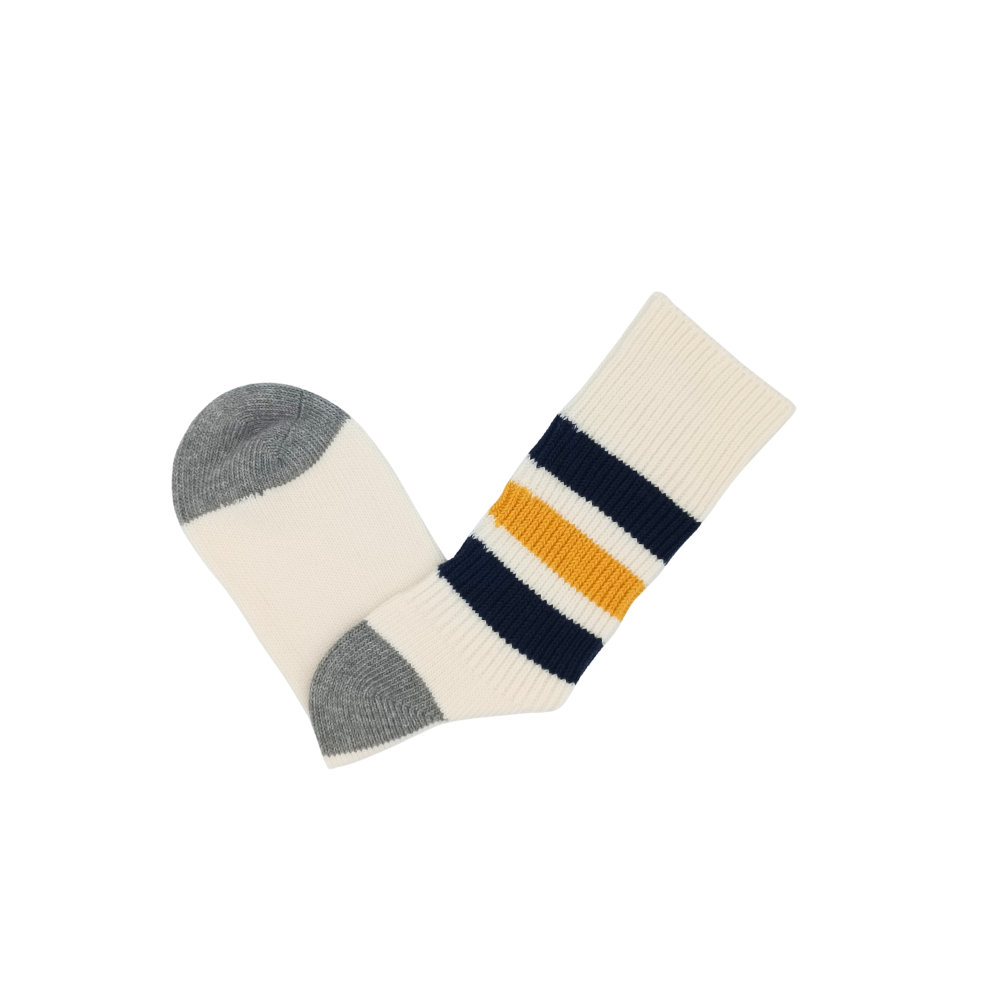 Retro Riki Socks yellow and navy – cozy mid-length socks
