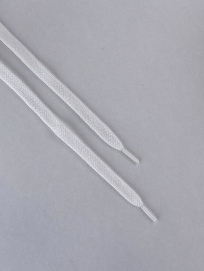 WHITE SINGLE LAYER COTTON SHOELACES
