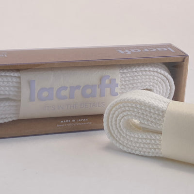WHITE DOUBLE COTTON SHOELACES - LACRAFT
