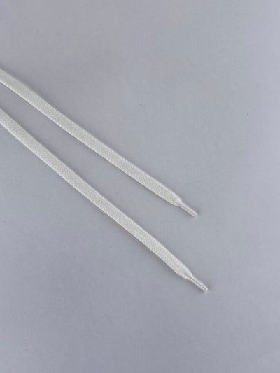 WHITE DOUBLE COTTON SHOELACES - LACRAFT