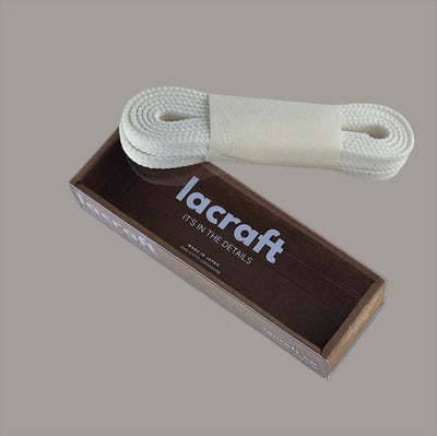 WHITE DOUBLE COTTON SHOELACES - LACRAFT