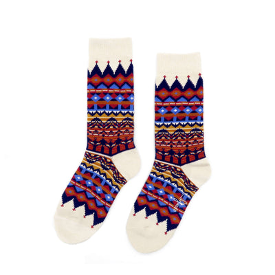 Tanami Tribal White socks showing bold patterned design, styled for everyday wear.