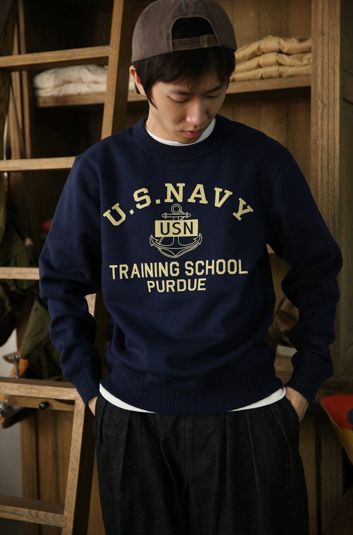 U.S. NAVY Training School Purdue Vintage Crewneck Sweatshirt