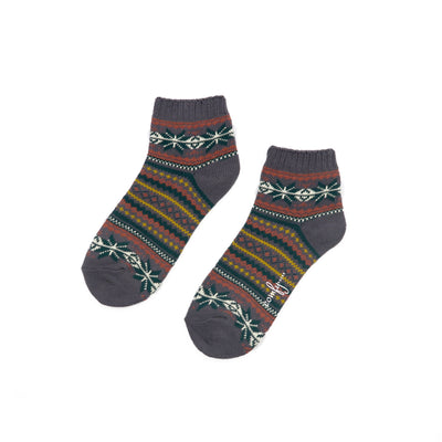 Nordic pattern grey color ankle low sock - Comfysocks