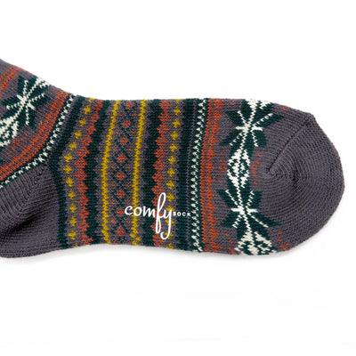 Nordic pattern grey color ankle low sock Comfysocks