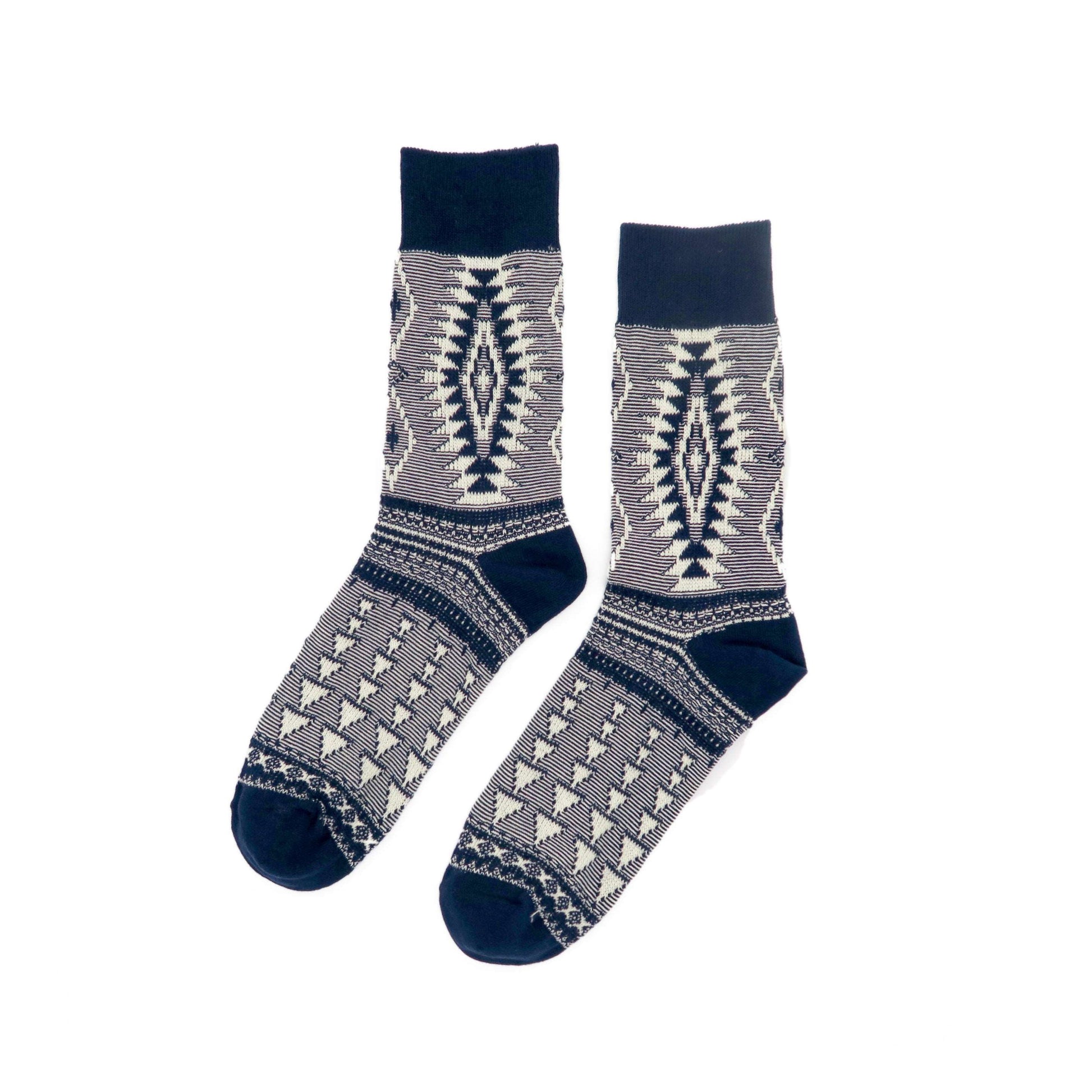 Africa Tribal Socks - Navy color - front