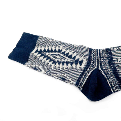 Africa Tribal pattern sock - navy color - front