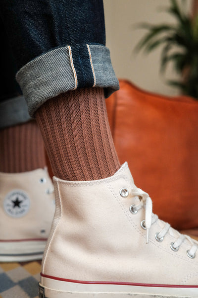 alfred knitted socks toffee with white converse