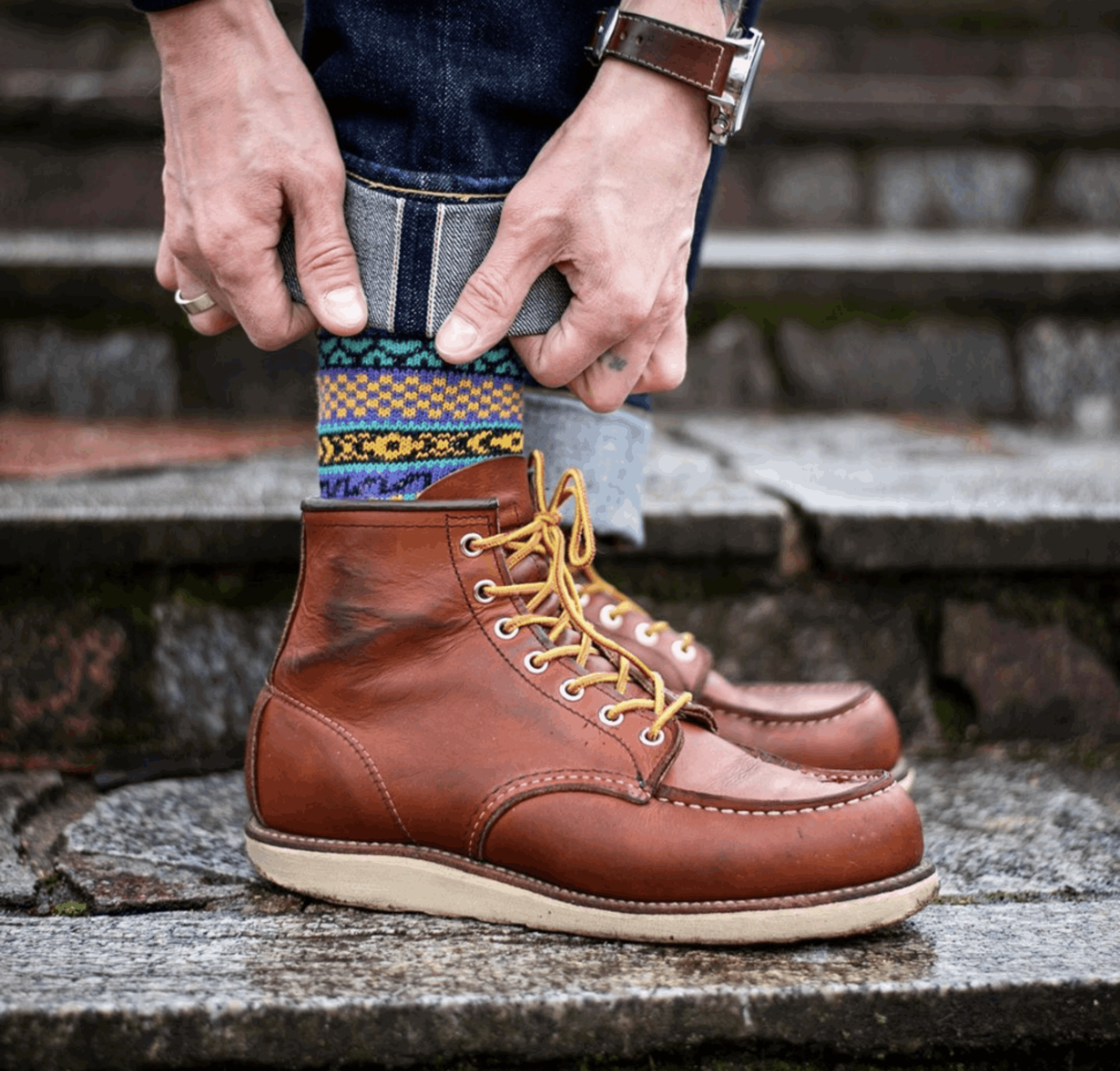 Redwings with aoi tribal sock- comfysocks