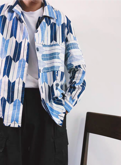 arrow pattern Japanese design shirt indigo Comfysocks
