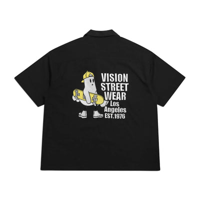 Vision Street Wear Oversized Ghost Skater Embroidered Shirt | Black