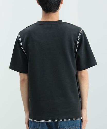 BEAMS HEART Hand-Stitched Blanket Seam Tee | Subtle but standout Shirt