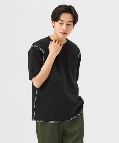 BEAMS HEART Hand-Stitched Blanket Seam Tee | Subtle but standout Shirt