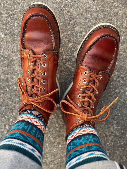 boi-socks-orange-and-blue-redwing-boots