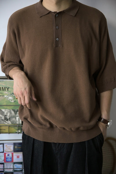 brown oversized knit polo comfysocks