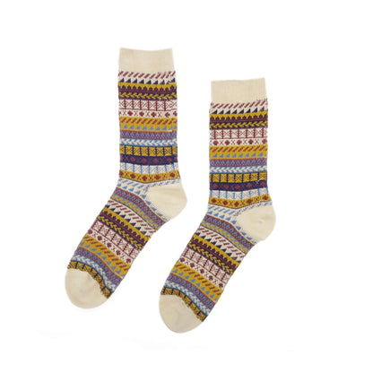 Beige color pattner socks