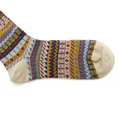 Carousel beige socks tribal pattern Comfysocks