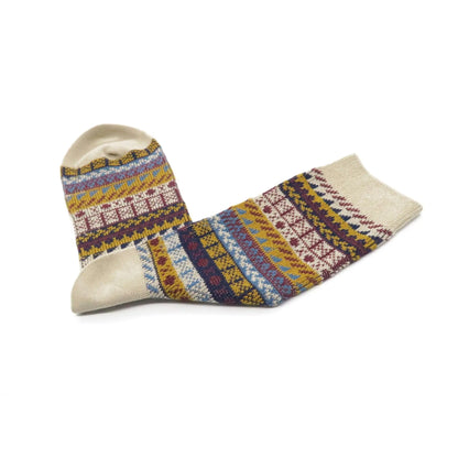 Carousel beige tribal pattern socks Comfysocks